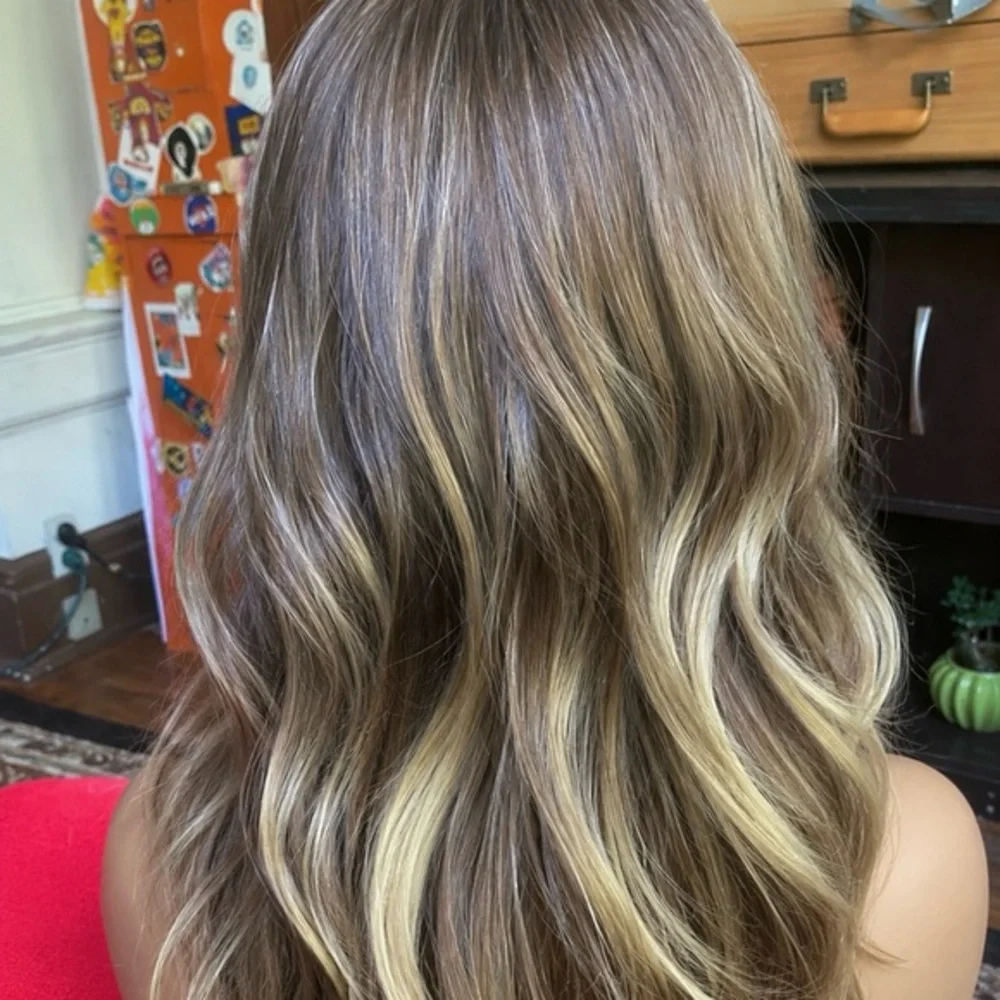 Brown blonde layered very realistic full lace front wig